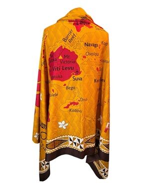 Fiji Islands map Silky Scarf Wrap